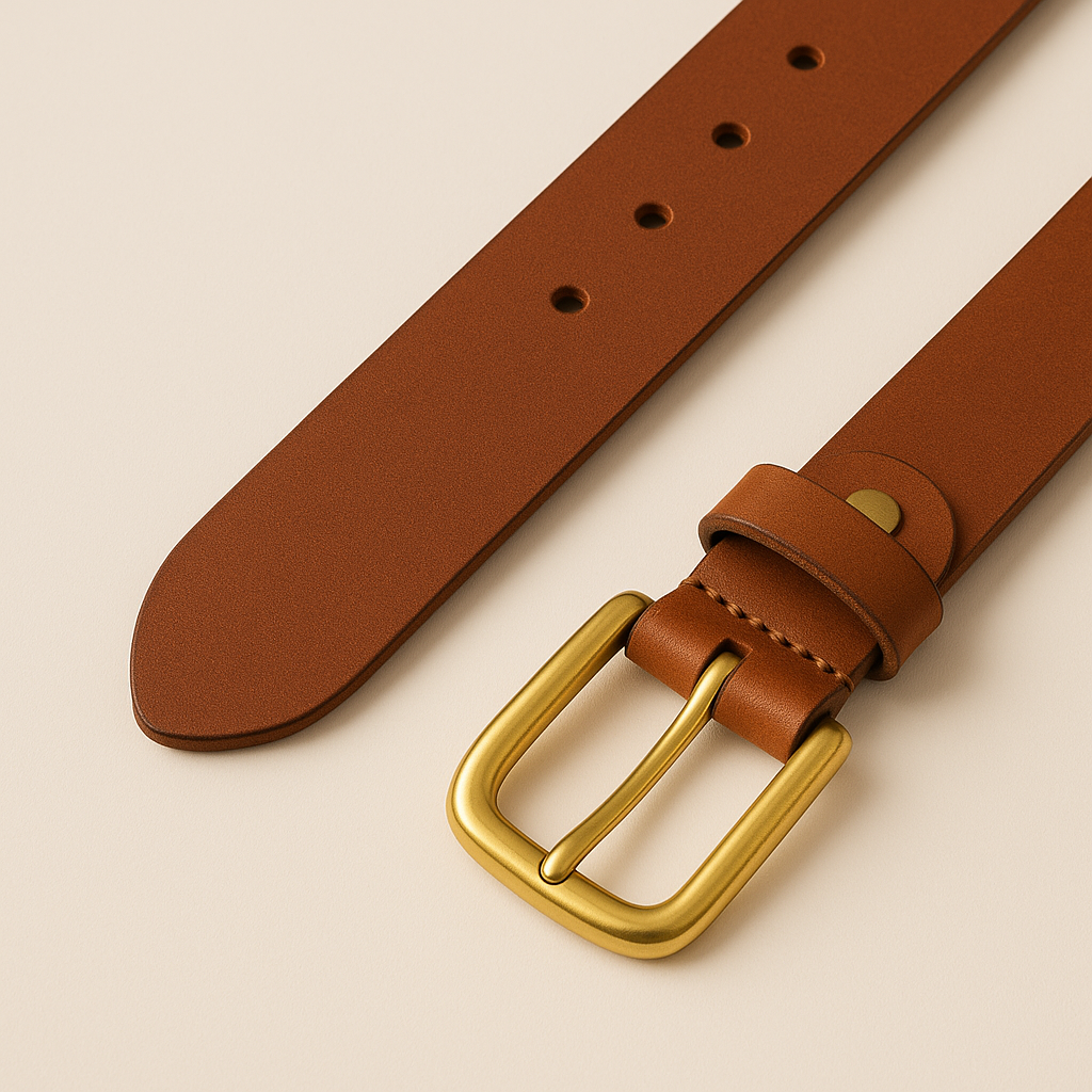 Limited Edition Pure Brass Buckle Handmade Leather Belt