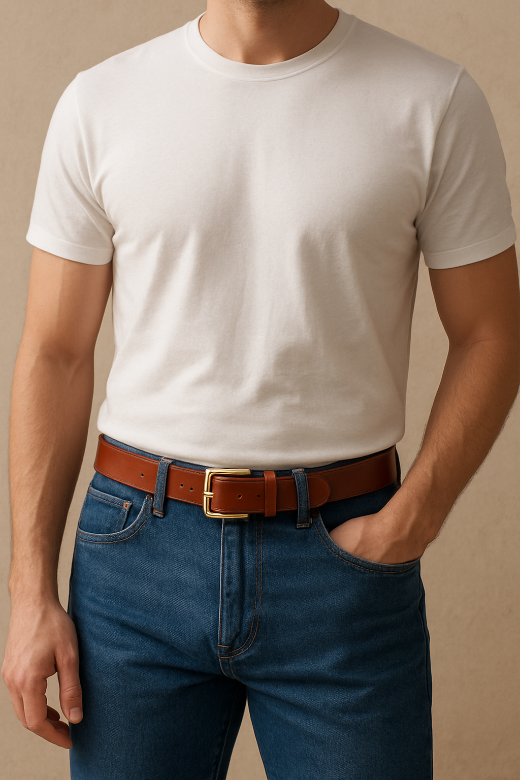Limited Edition Pure Brass Buckle Handmade Leather Belt