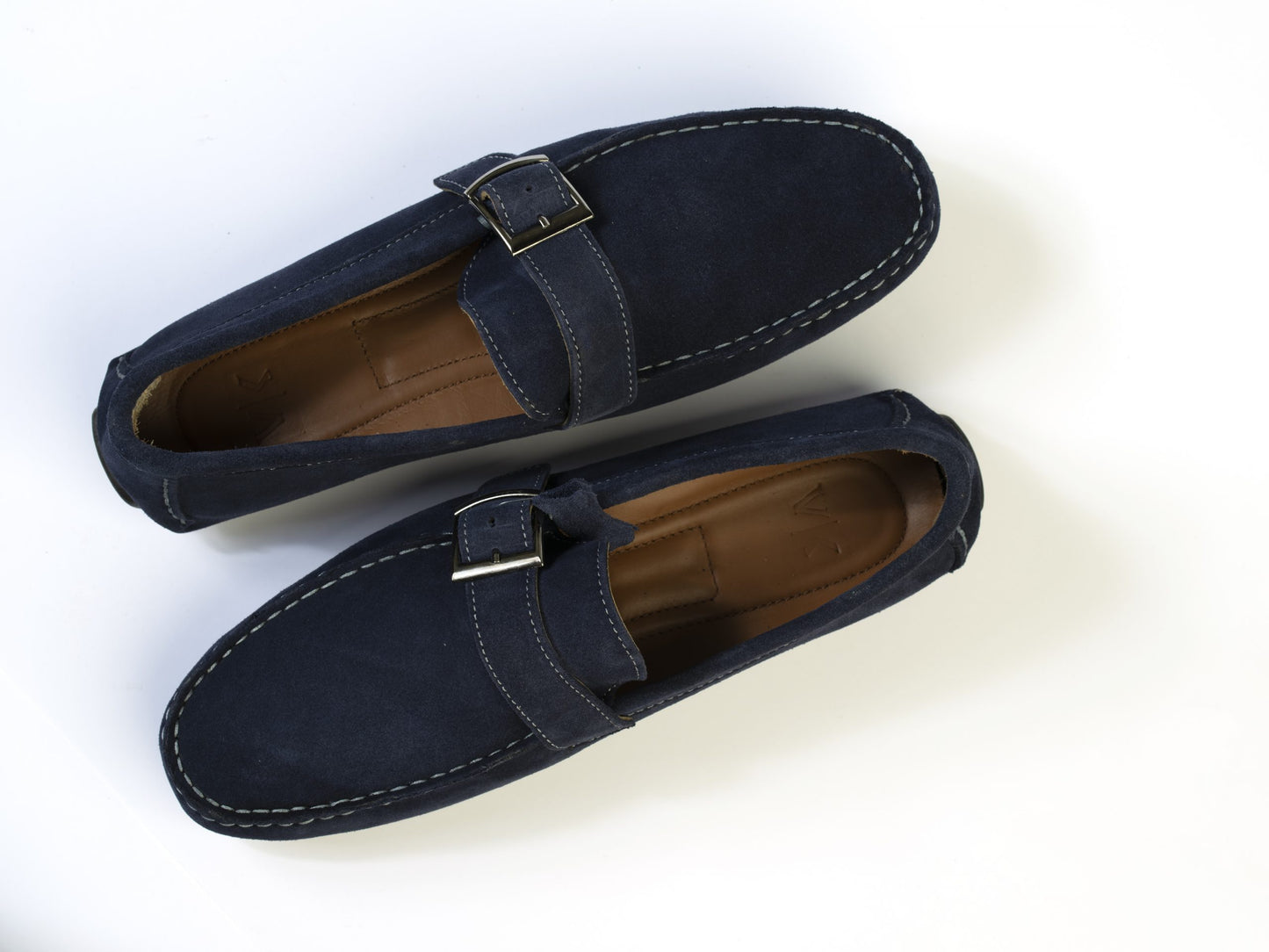 Suede Loafer Blue with Buckle
