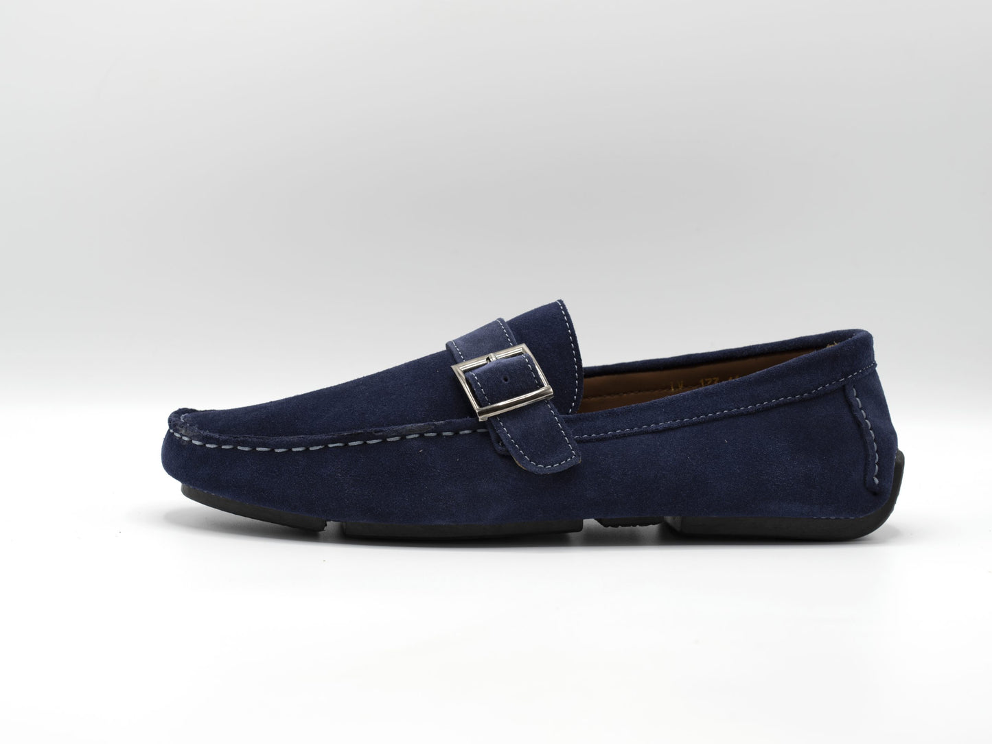 Suede Loafer Blue with Buckle
