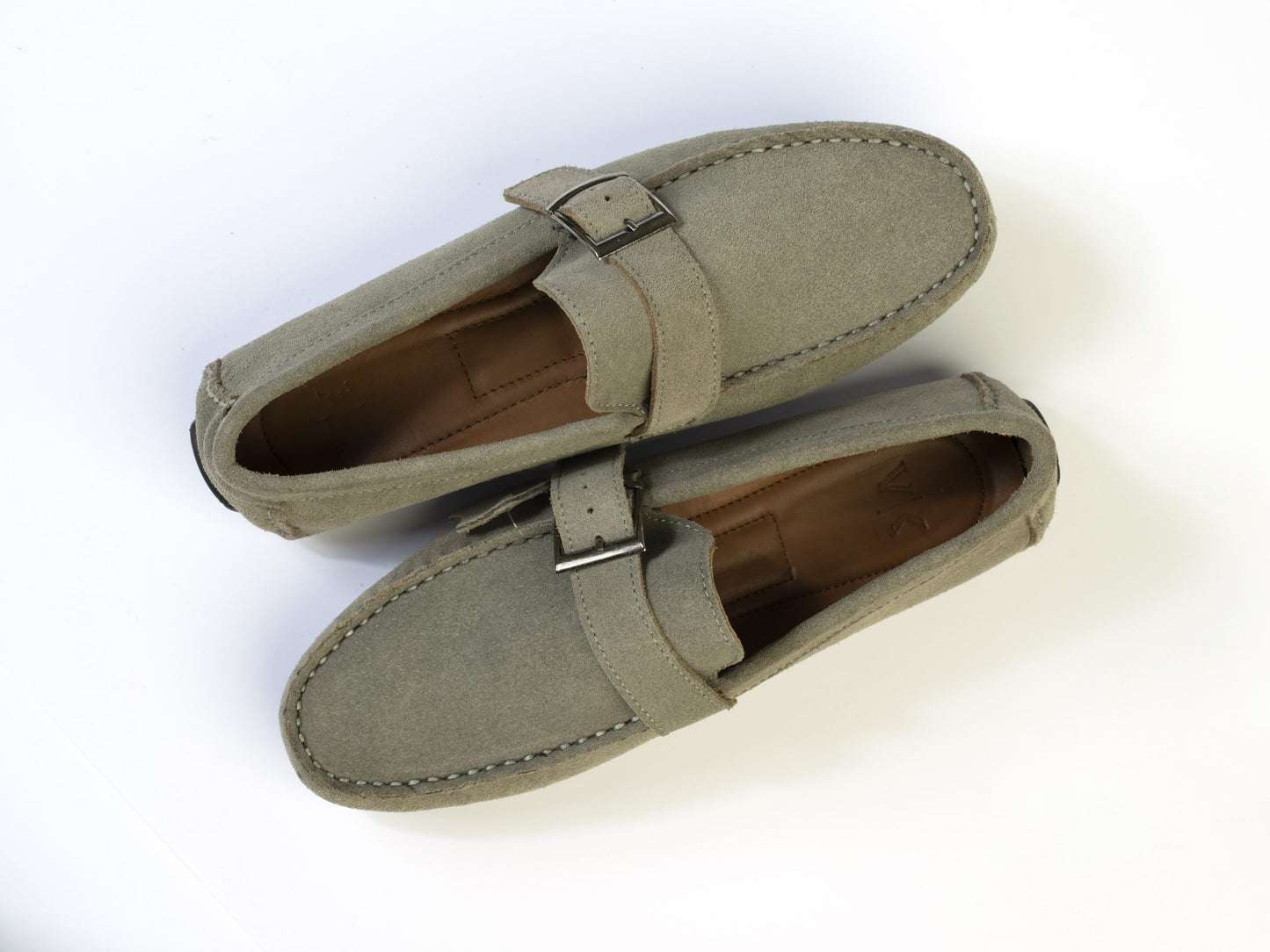 Suede Loafer Grey with Buckle