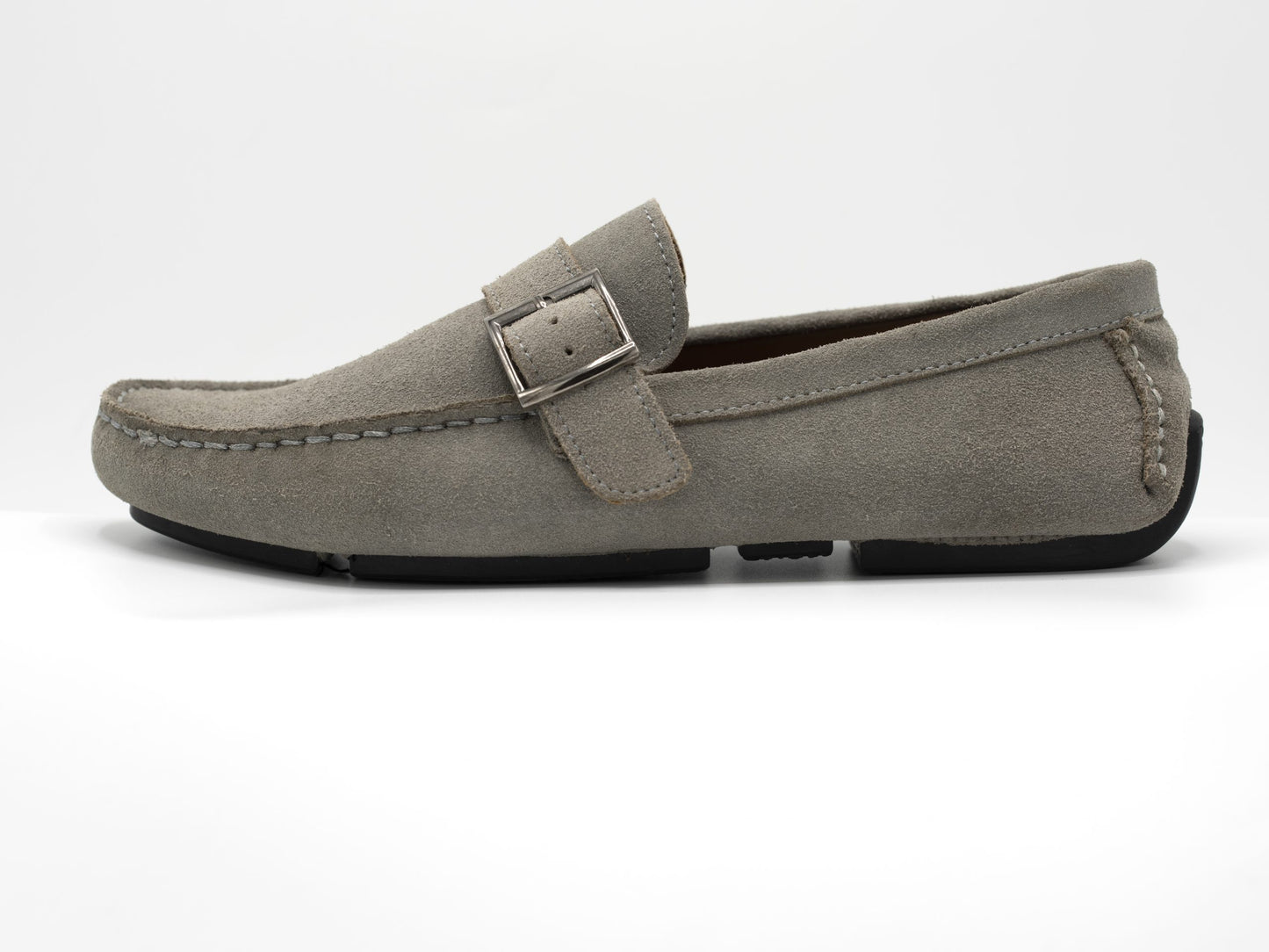 Suede Loafer Grey with Buckle
