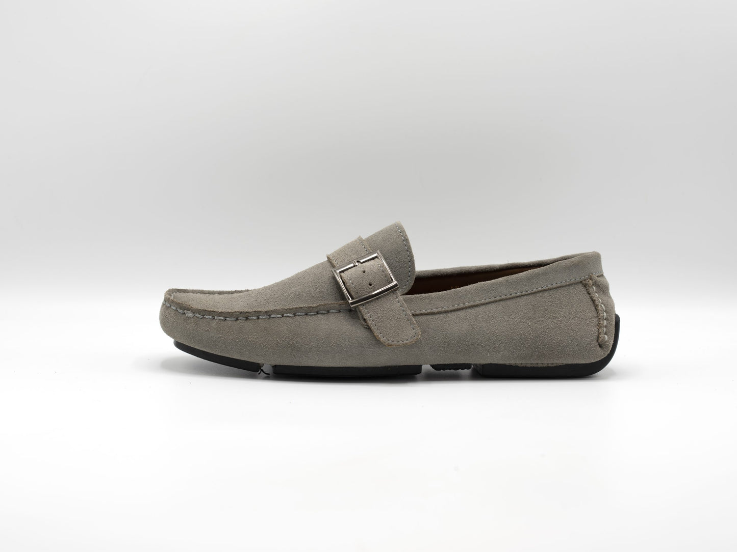 Suede Loafer Grey with Buckle