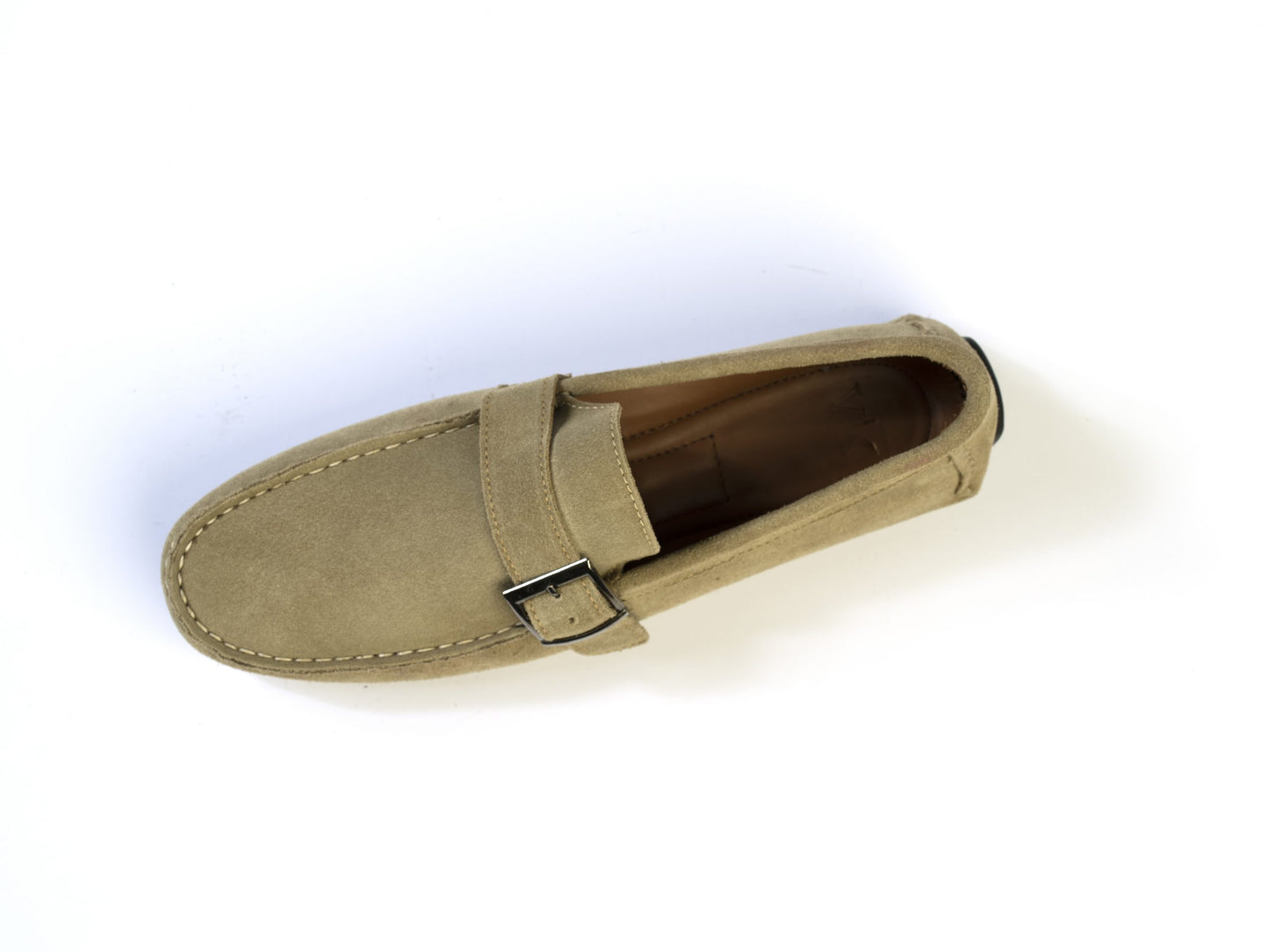 Suede Loafer Beige with Buckle