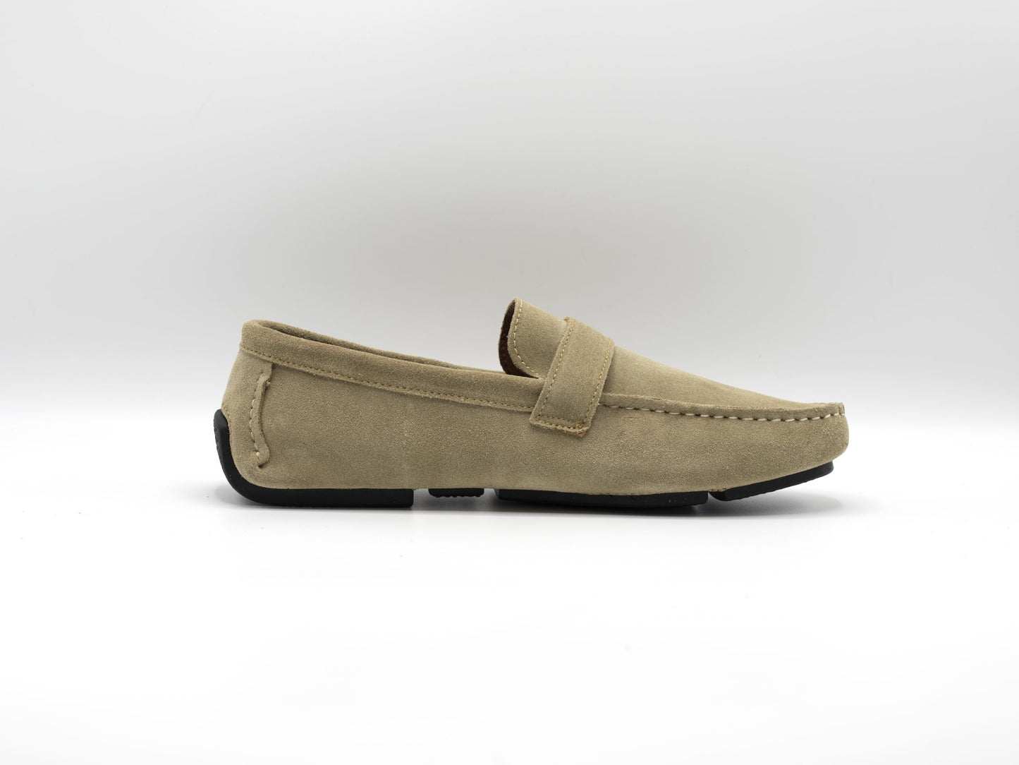 Suede Loafer Beige with Buckle