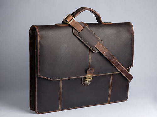 Business Messenger Bag — Babur - Brown