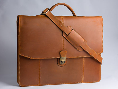 Business Messenger Bag — Babur - Tan