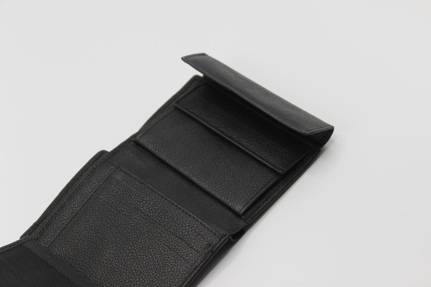 Tri-fold Black Wallet with Coin Pocket