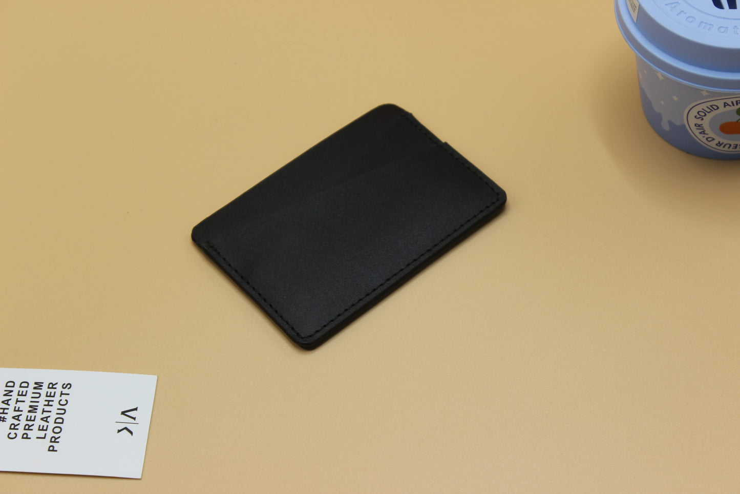 Leather Slim Card Holder-Black