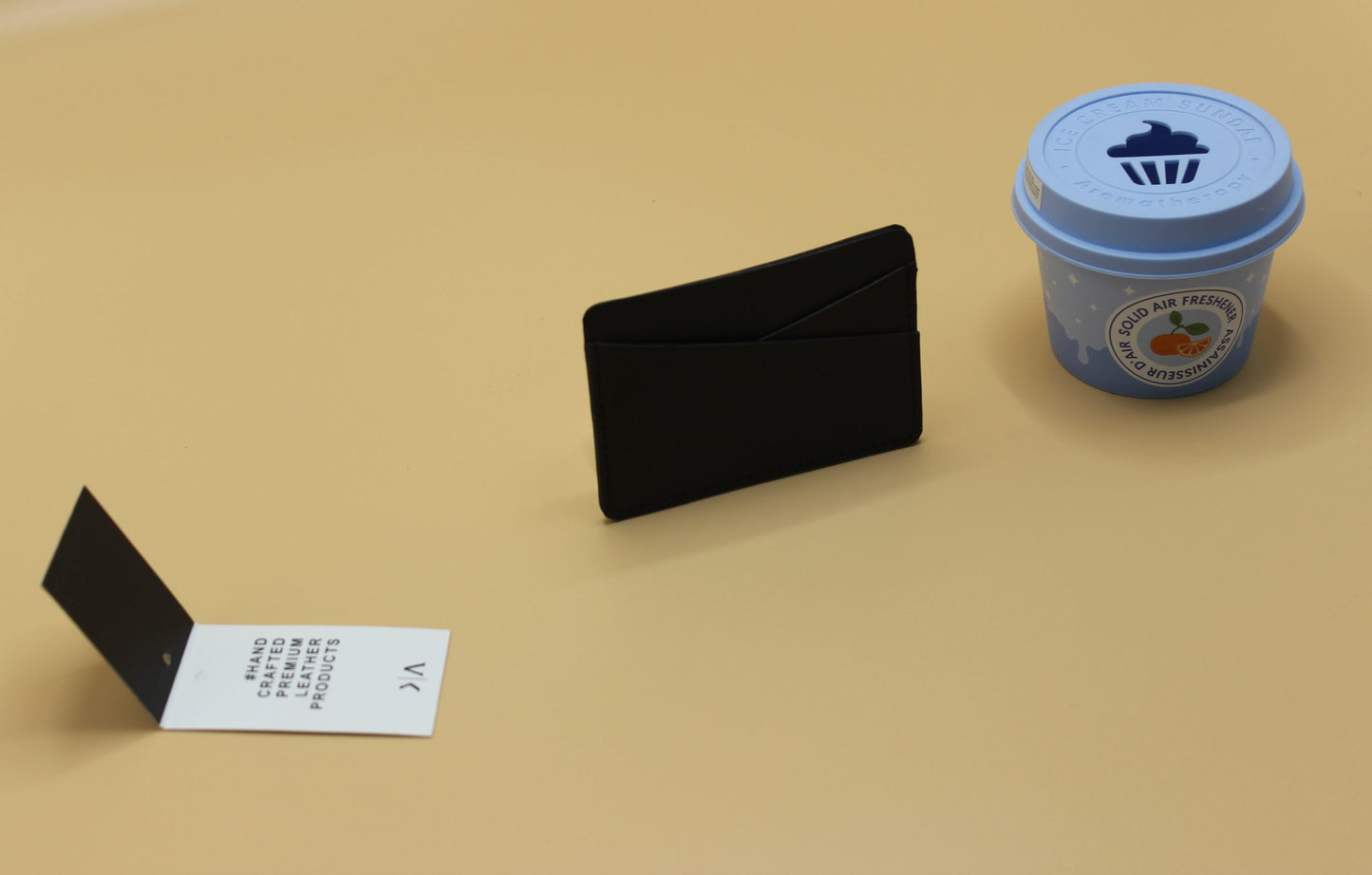 Leather Slim Card Holder-Black