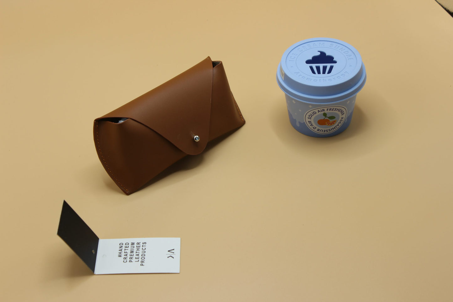 Leather Sunglasses Cover — Tan-The Maverick