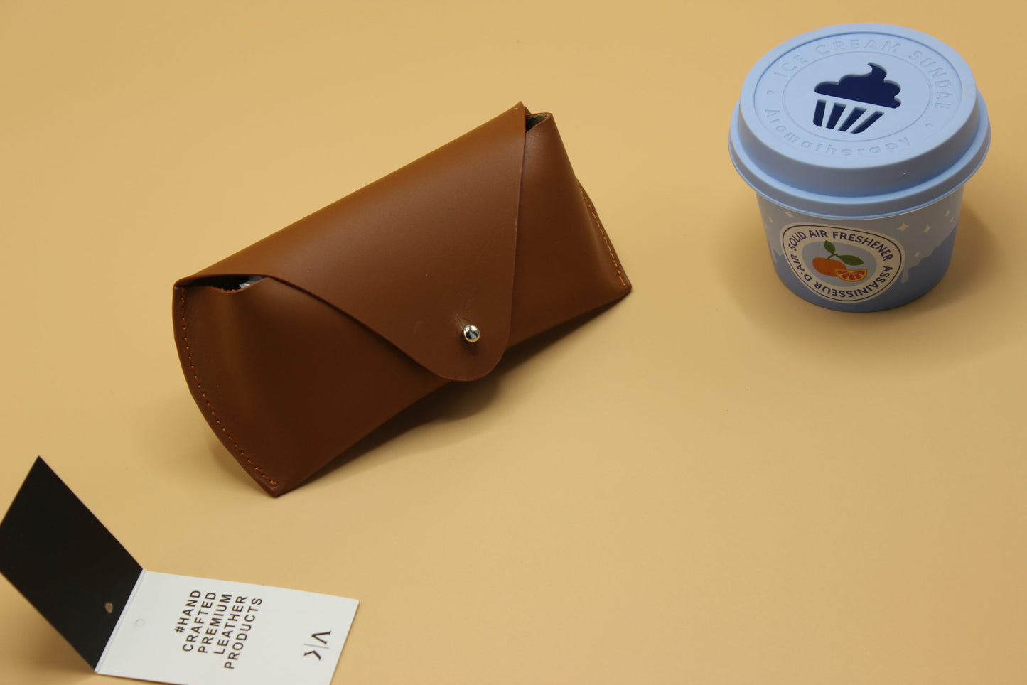 Leather Sunglasses Cover — Tan-The Maverick