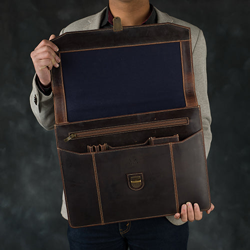 Business Messenger Bag — Babur - Brown
