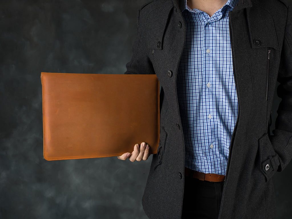 Leather Laptop Sleeve - Tan-13 Inches