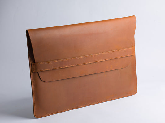 Leather Laptop Sleeve - Tan-13 Inches