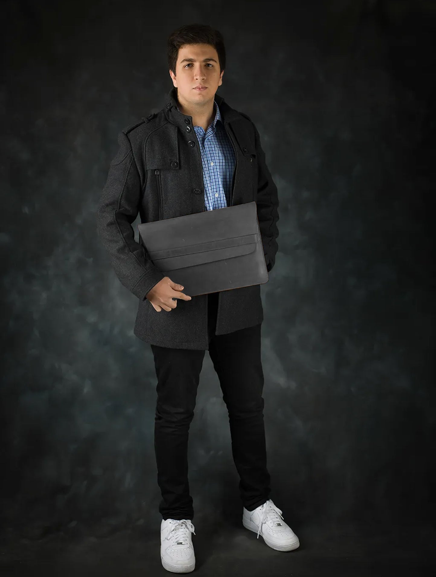 Leather Laptop Sleeve – Black-13 Inches