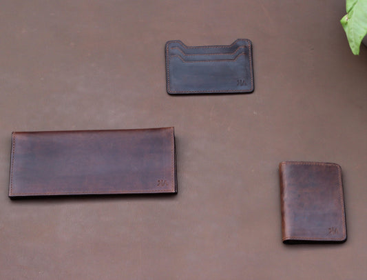 Travel Wallet, Bifold Wallet and Card Holder - Brown
