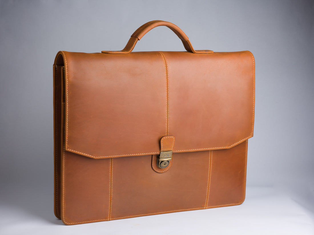 Leather laptop bag