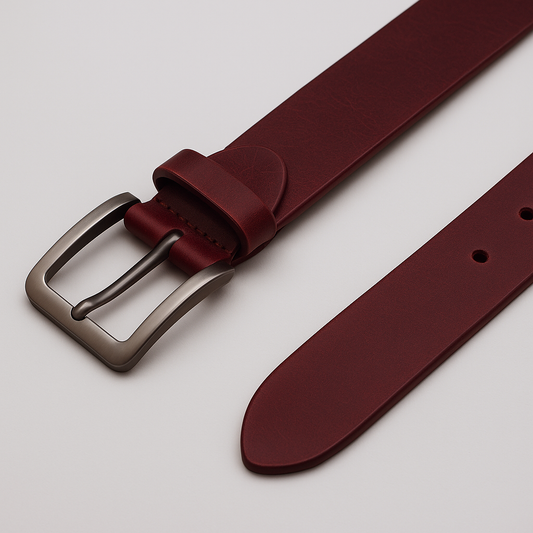Limited Edition Red Wine Color 4mm Guage Crazy Horse Leather belt