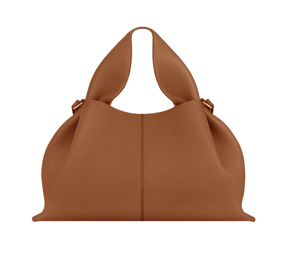 Cognac Sculpted Top-Handle Bag – Large