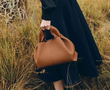 Cognac Sculpted Top-Handle Bag – Large
