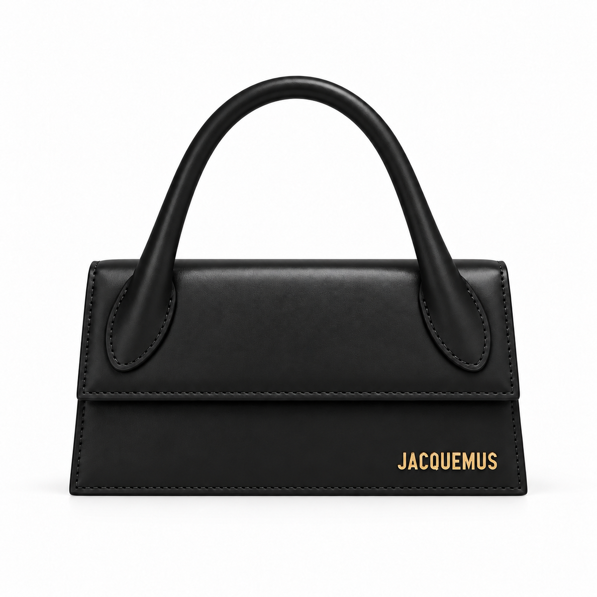 Taupe Structured Top-Handle Handbag-Black