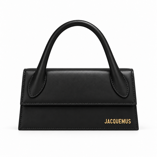 Taupe Structured Top-Handle Handbag-Black