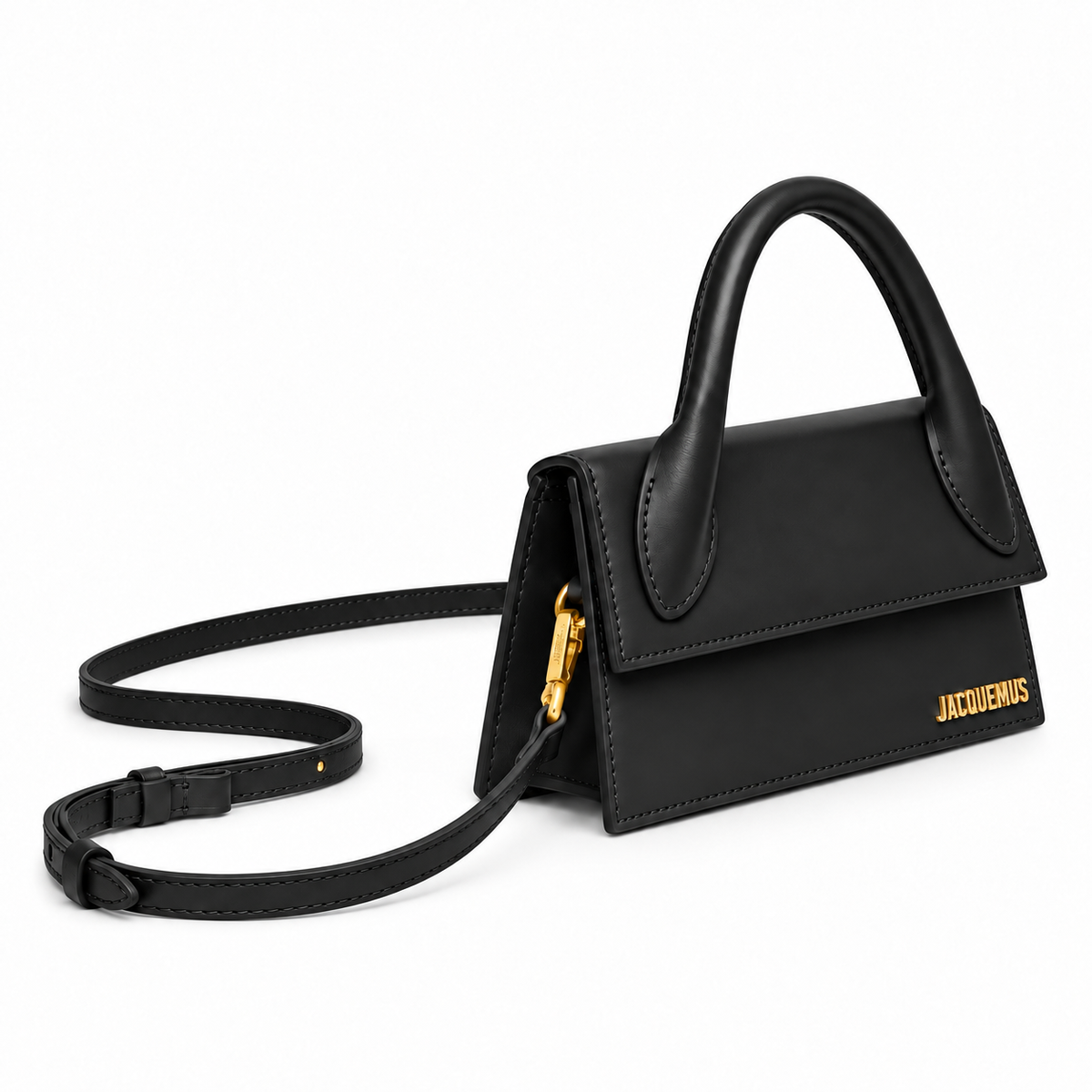 Taupe Structured Top-Handle Handbag-Black