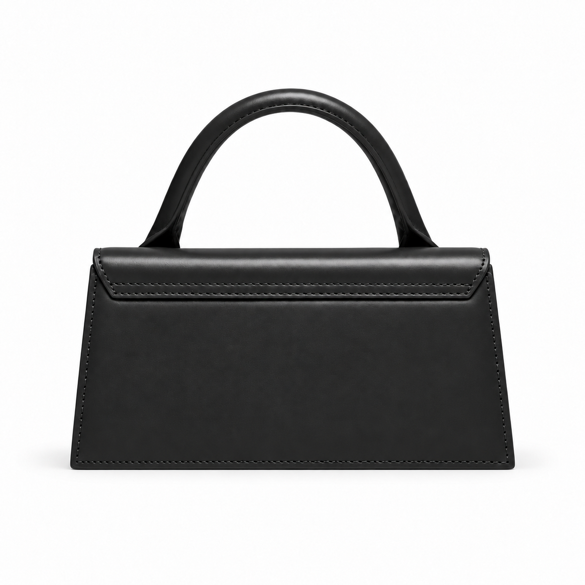 Taupe Structured Top-Handle Handbag-Black