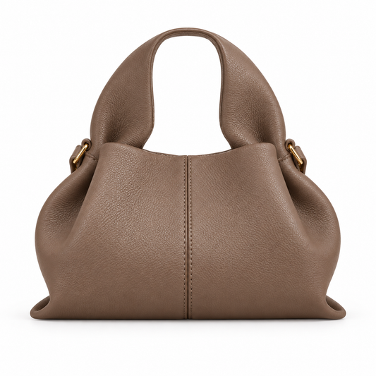 Mini Sculpted Top-Handle Light Brown