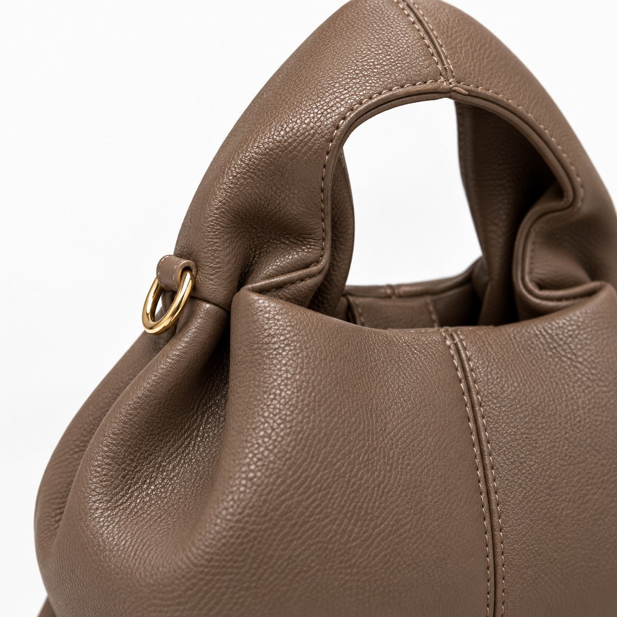 Mini Sculpted Top-Handle Light Brown