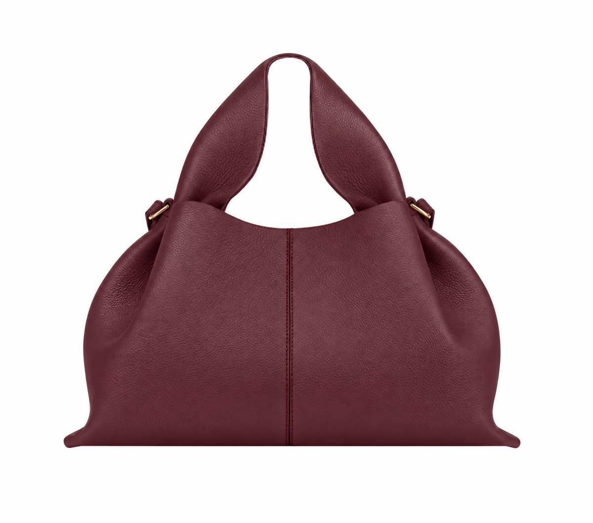 Burgundy Sculpted Top-Handle Bag – Large