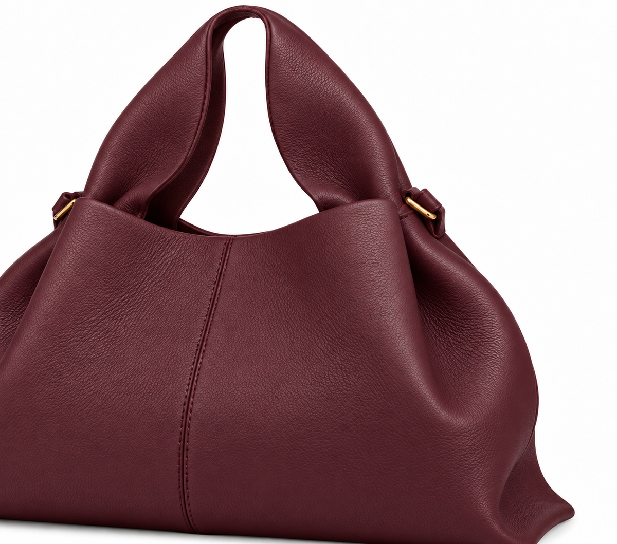 Burgundy Sculpted Top-Handle Bag – Large
