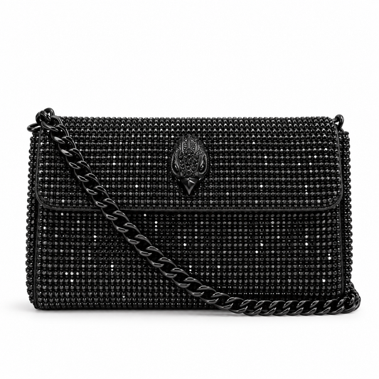 Mini Crystal Kensington-Style Bag – Black