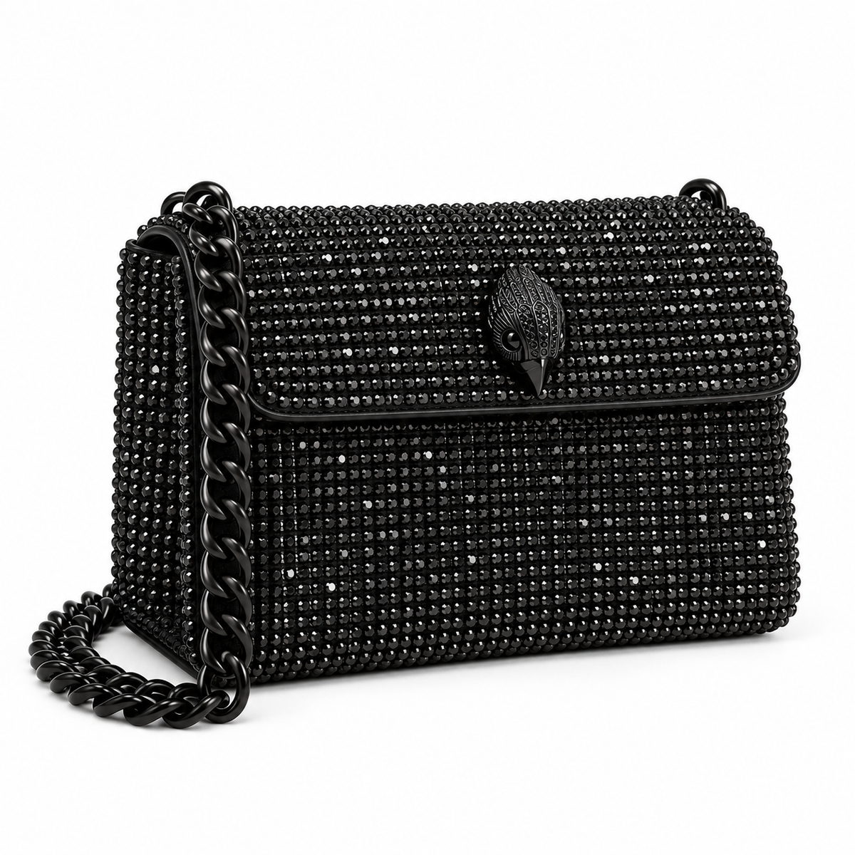 Mini Crystal Kensington-Style Bag – Black