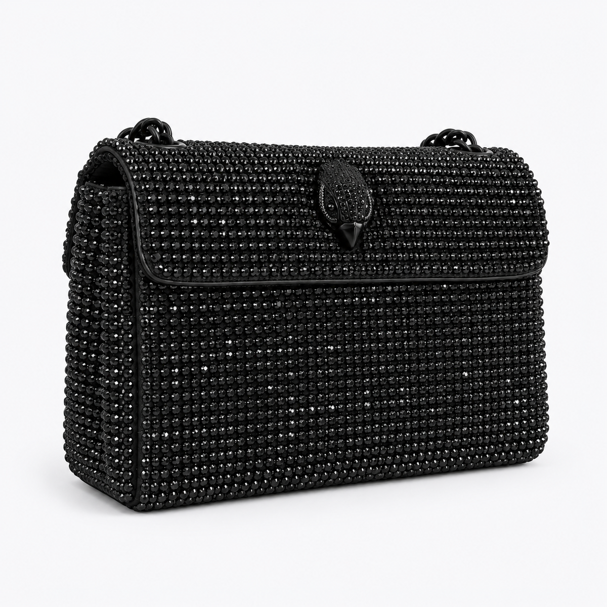 Mini Crystal Kensington-Style Bag – Black