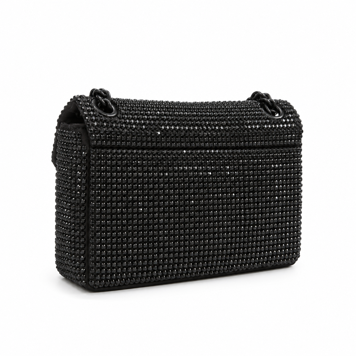 Mini Crystal Kensington-Style Bag – Black