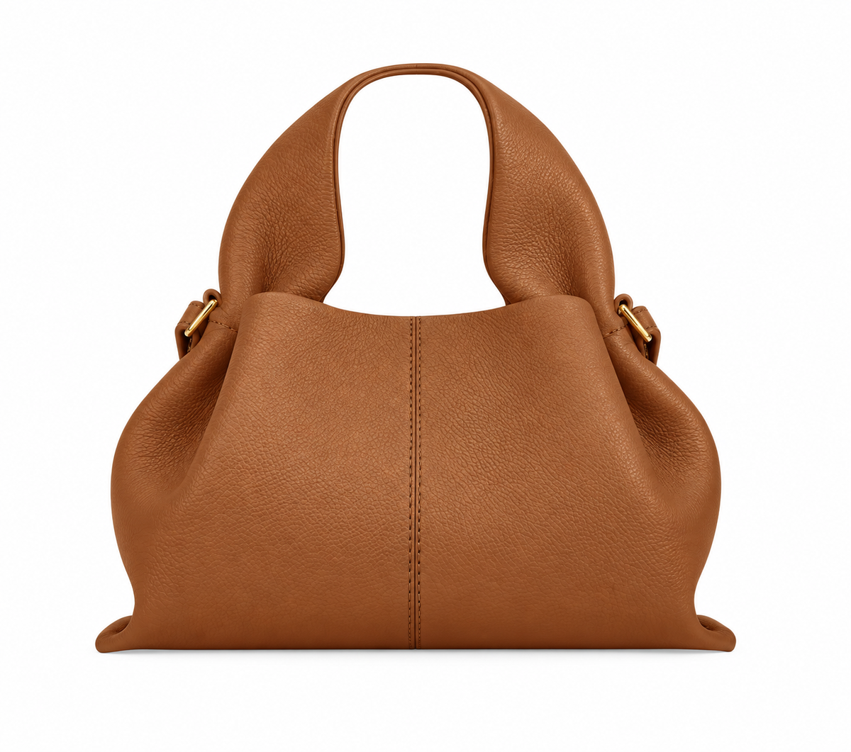 Mini Cognac Sculpted Top-Handle Bag