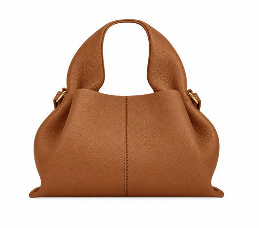 Mini Cognac Sculpted Top-Handle Bag