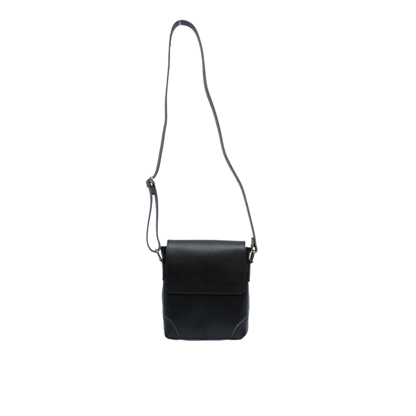 Handmade Leather Cross Body Bag Black