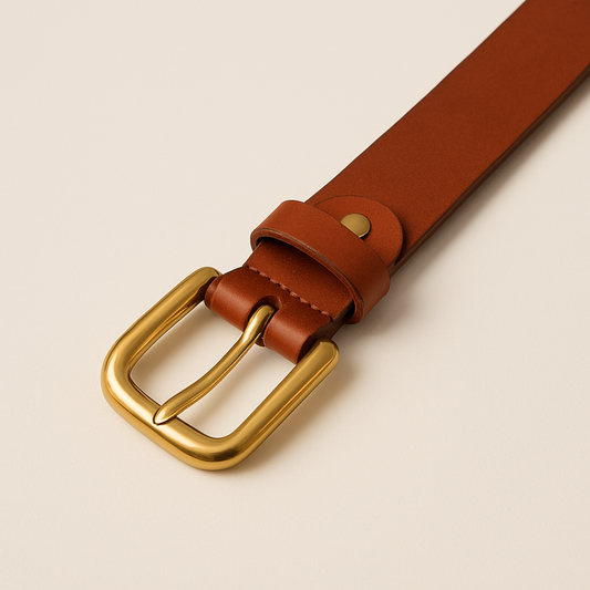 Limited Edition Pure Brass Buckle Handmade Leather Belt