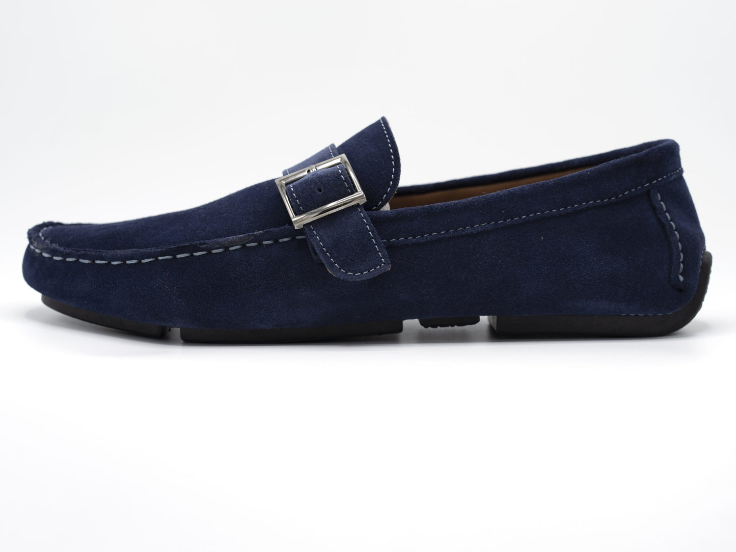 Suede Loafer Blue with Buckle