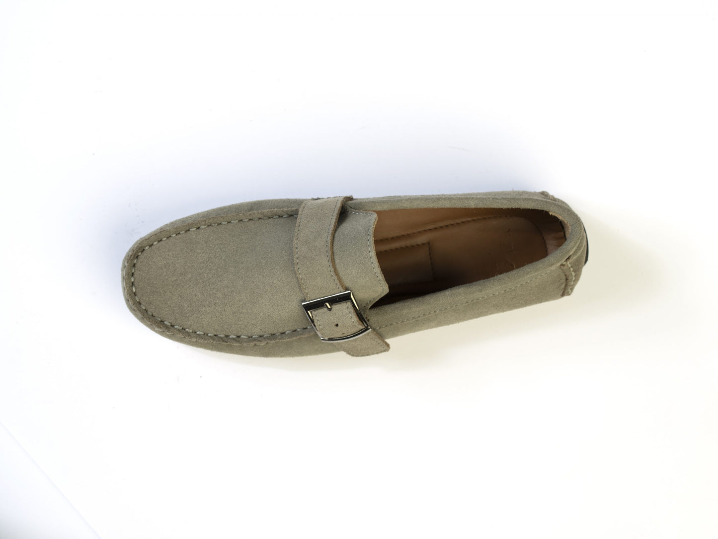 Suede Loafer Grey with Buckle