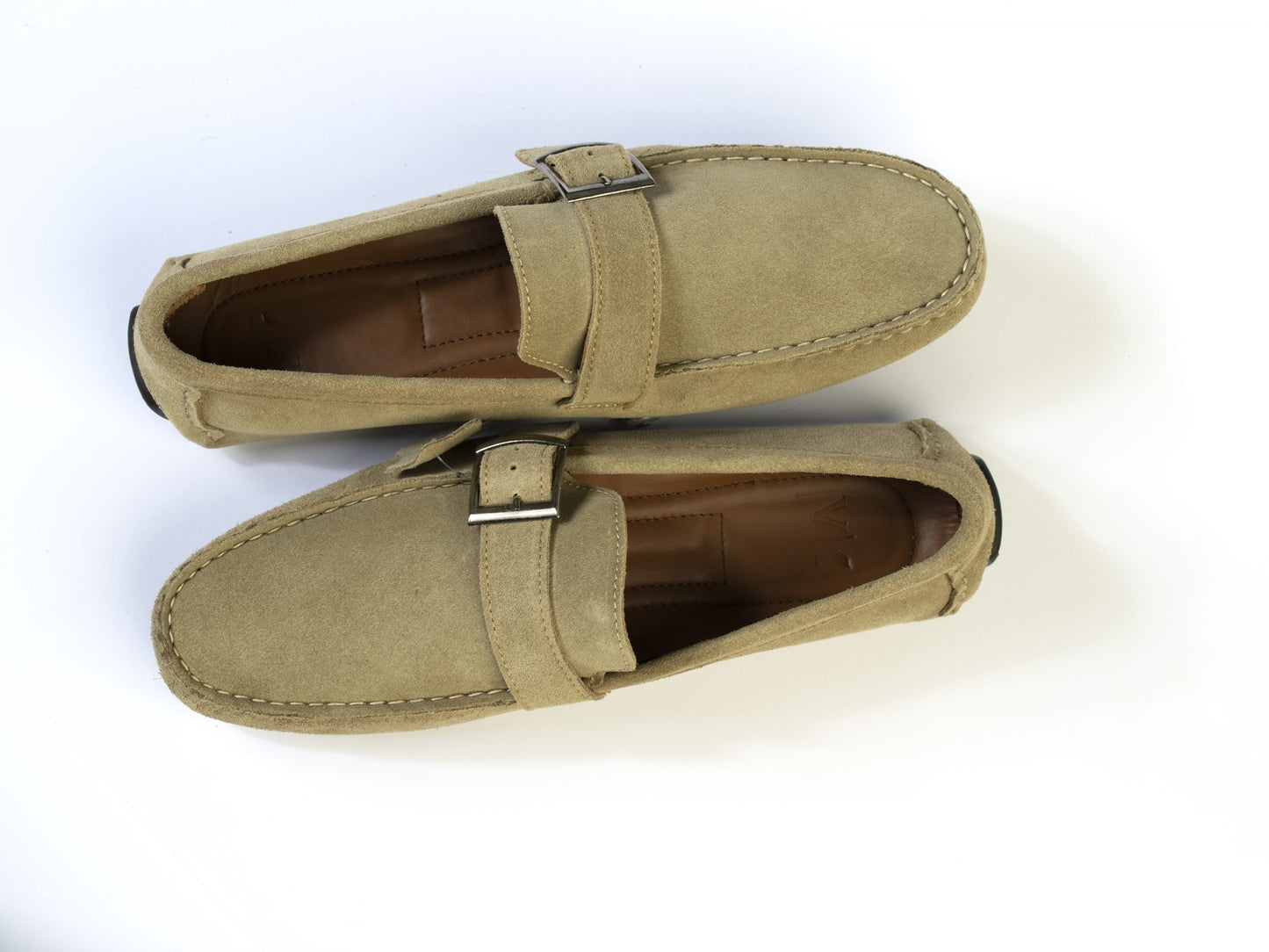 Suede Loafer Beige with Buckle