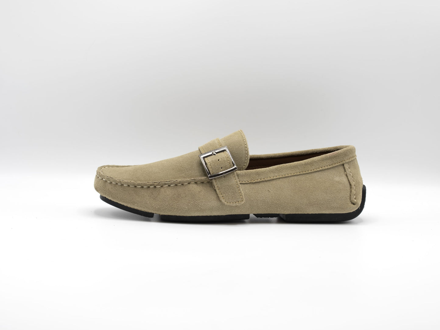 Suede Loafer Beige with Buckle