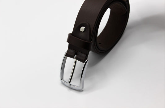 Brown Belt with Silver Buckle