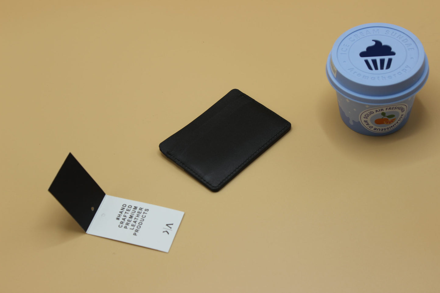 Leather Slim Card Holder-Black