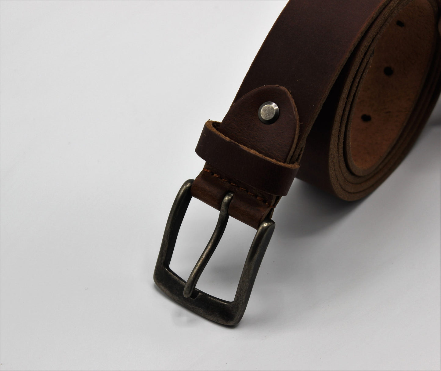 Brown Belt with Antique Rugged Buckle
