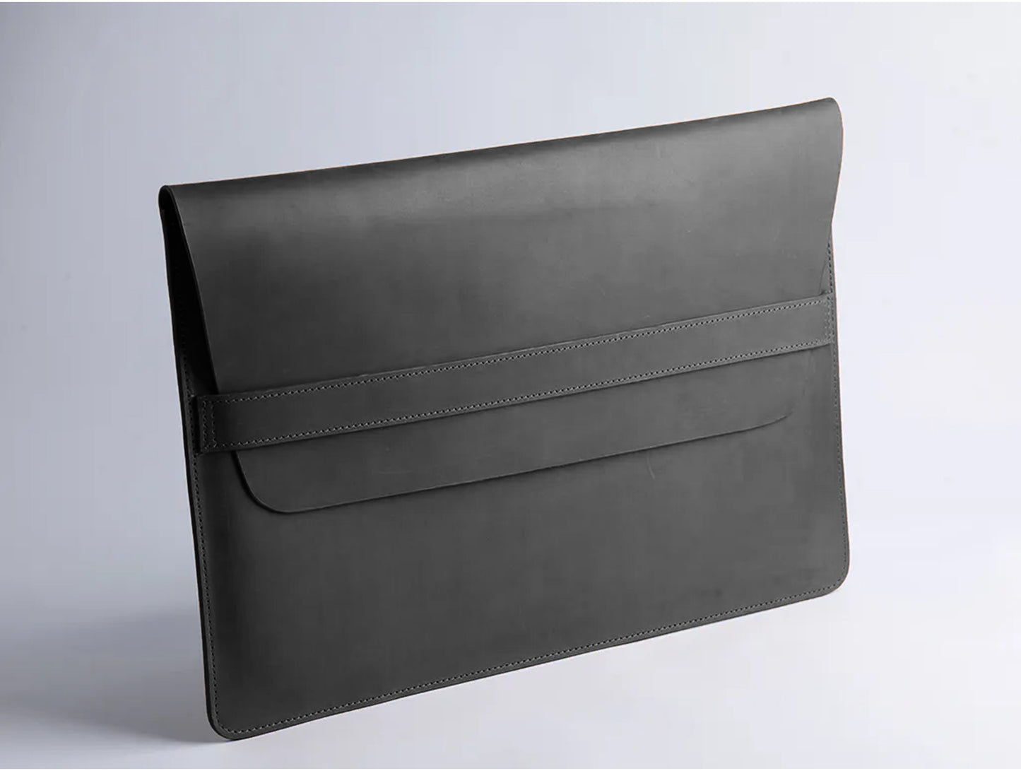Leather Laptop Sleeve – Black-15 Inches