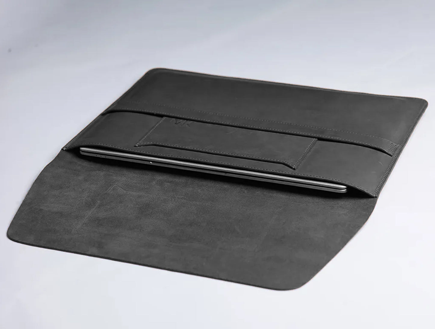 Leather Laptop Sleeve – Black-15 Inches